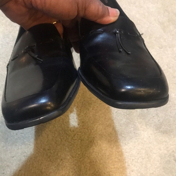 EASY SPIRIT Samurai Black Leather Block Heeled Tassel Loafers Slip On Shoe-10 - Picture 8 of 10